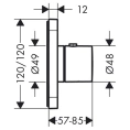 Встраиваемый термостат для душа AX Citterio E 12x12 хром (36702000) - миниатюра фото 2