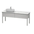 Напольная тумба Duravit Luv с 2 ящиками и левой раковиной, 743x1788x570 мм, цвет скандинавский белый шелковисто-матовый (LU9563L3939) - миниатюра фото 1