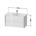 Подвесная тумба Duravit XViu белая глянцевая 565x1010x469 мм с двумя ящиками (XV41170B122) - миниатюра фото 2