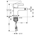 Смеситель для биде Hansgrohe Metris S настенный, хром (31261000) - миниатюра фото 2