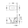 Унитаз напольный пристенный Duravit D-Code с креплением, скрытым сливом и боковым подключением воды, белый (21150900002) - миниатюра фото 2