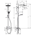 Комплект смесителя HG Crometta S 240 SHP с верхним и ручным душем — хром (27269000) - миниатюра фото 2
