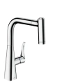 Смеситель для кухни Hansgrohe Metris M71 с выдвижным душем и хромированным покрытием (73800000) - миниатюра фото 1