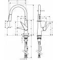 Кухонный смеситель Hansgrohe Talis M51 с вытяжным душем, цвет под сталь (72813800) - миниатюра фото 2
