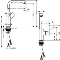 Смеситель для раковины Hansgrohe Metris 31187000: настенный, латунь - миниатюра фото 4