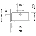 Раковина Duravit Vero для мебели 700x470 мм без перелива, белая (454700041) - миниатюра фото 2