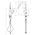 Кухонный смеситель Hansgrohe Focus M41 с поворотным и вытяжным изливом 220 мм, хром (31833000) - миниатюра фото 2