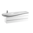 Тумба под раковину Laufen Alessi One, 1350×320×490 мм, 2 ящика, белый глянец (4.2436.0.097.631.1) - миниатюра фото 1