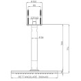 Верхний душ BOSSINI DREAM-RECTANGULAR 400x300 мм с держателем 300x36 мм, сатинированная сталь (H35370.075) - миниатюра фото 2