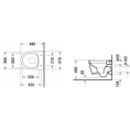 Унитаз подвесной Duravit ME by Starck Compact Rimless — вертикальный смыв без ободка, белый (2530090000) - миниатюра фото 2