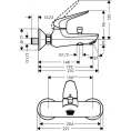 Смеситель для ванны Hansgrohe Novus настенный, хром (излив 192 мм) (71040000) - миниатюра фото 2