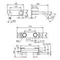 Смеситель Fantini Nice для раковины встраиваемый двухвентильный, хром (65 02 S013SB) - миниатюра фото 2