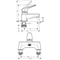 Смеситель Hansgrohe Novus для установки на борт ванны с коротким изливом (71043000) - миниатюра фото 2