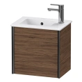 Тумба подвесная Duravit XViu 557x510x420 мм для раковины 072343, 1 дверь (петли справа), цвет Walnut Dark/черный матовый (XV4024RB221) - миниатюра фото 1