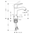 Смеситель для раковины Hansgrohe Metris Classic 31075000 - миниатюра фото 3
