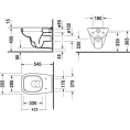 Подвесной унитаз Duravit D-Code с сиденьем с системой мягкого закрывания (253509+006739)) - миниатюра фото 2