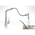 Смеситель Hansgrohe Metris Select 14884000 для кухни с выдвижной лейкой - миниатюра фото 4