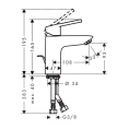 Смеситель для раковины Hansgrohe Novus Loop с донным клапаном, хром (71081000) - миниатюра фото 2