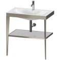 Консоль напольная Duravit XViu с раковиной и полкой, 850x800x480 мм, цвет шампань мат/хром (XV4715OB110) - миниатюра фото 1