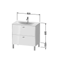 Тумба напольная под раковину Duravit Brioso 234483 с двумя ящиками, 685x820x479 мм, цвет White High Gloss (BR451202222) - миниатюра фото 2