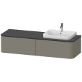 Тумба подвесная Duravit Happy D.2 Plus, 2 ящика, 354x1600x550 мм, цвет Stone Grey Satin Matt (HP4934R9292) - миниатюра фото 1