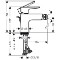 Смеситель для биде Hansgrohe Talis E: шлифованная бронза с донным клапаном (71720140) - миниатюра фото 2