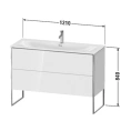 Тумба напольная Duravit XSquare 234412 с двумя ящиками, цвет Night Blue SaM (XS452609898) - миниатюра фото 2