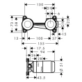 Смеситель для раковины Hansgrohe со скрытым монтажом на 2 отверстия (13622180) - миниатюра фото 2