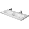 Раковина Duravit D-Code двойная накладная с переливом и 3 отв. под смеситель 1200x490 мм, белый (3481200302) - миниатюра фото 1