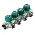 Коллектор Far (FK 3824 134) 1 ВР(г) х 4 выхода 3/4 НР(ш) ЕК х 1 НР(ш) регулируeмый (ФАР) - миниатюра фото 1