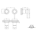 Встраиваемый смеситель GESSI 316 для двух источников в цвете Black Metal Brushed PVD (54077#707) - миниатюра фото 2