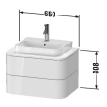 Подвесная тумба Duravit Happy D.2 Plus с 2 ящиками, 408x650x480 мм, цвет Stone Grey Satin Matt (HP496009292) - миниатюра фото 2