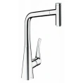Смеситель для кухни Hansgrohe Metris Select M71 с выдвижным изливом и кнопкой включения воды, хром (14884000) - миниатюра фото 1
