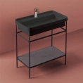 Artceram FUORI SCALA — напольная металлическая раковина 81 см, черный матовый (TFL035 17 00 *1) - миниатюра фото 1