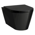 Подвесной унитаз LAUFEN KARTELL черный глянцевый с безободковым смывом (8.2033.7.020.000.1) - миниатюра фото 1