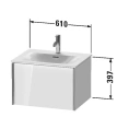 Подвесная тумба Duravit XViu 610x800x480 мм для раковины, белый глянцевый/champagne matt (XV40320B122) - миниатюра фото 2