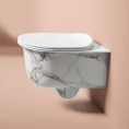 Унитаз подвесной безободковый Artceram CHIC 38×53 см с креплением, отделка Calacatta (CHV001 94 00) - миниатюра фото 1