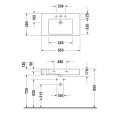 Раковина Duravit Vero для мебели с 3 отверстиями под смеситель 850x490 мм белая (329850030) - миниатюра фото 4