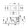 Унитаз подвесной Duravit Viu 370x570 мм с технологией rimless и системой крепления Durafix (25110900001) - миниатюра фото 2