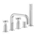 Смеситель для ванны GESSI INCISO с изливом, переключателем и ручным душем 1,5 м, хром (58140#031) - миниатюра фото 1