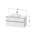 Подвесная тумба Duravit D-Neo с 2 ящиками, 644x1200x550 мм, белый глянец (DE496902222) - миниатюра фото 2