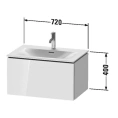 Тумба подвесная Duravit L-Cube White High Gloss 400x720x481 мм с выдвижным отделением (LC613602222) - миниатюра фото 2