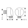 Подводка для скрытого смесителя HG Fixfit E, шланговая, G1/2, хром (27454000) - миниатюра фото 2
