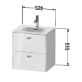 Тумба подвесная Duravit Brioso 234453 для раковины, 2 ящика, 555x520x419 мм, White High Gloss (BR430902222) - миниатюра фото 2