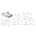 Раковина Duravit Vero: умывальник без перелива с тремя отверстиями под смеситель, 800×470 мм, белый (454800073) - миниатюра фото 2