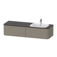 Подвесная тумба Duravit Happy D.2 Plus, 1600x354x550 мм, 2 ящика, цвет Stone Grey Satin Matt (HP4954R9292) - миниатюра фото 1