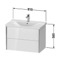 Тумба подвесная Duravit XViu с 2 ящиками, цвет walnut dark/черный матовый (XV41160B221) - миниатюра фото 2