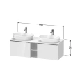 Подвесная тумбочка Duravit D-Neo, 459x1400x550 мм, 2 ящика, Black Oak (DE4950R1616) - миниатюра фото 2