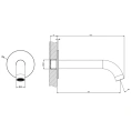 Настенный излив GESSI 316 146мм (1/2) Black XL с возможностью подключения удаленного управления (54010#299) - миниатюра фото 2