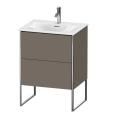 Напольная тумба под раковину Duravit XSquare 234463 с 2 ящиками и регулируемыми ножками, цвет Flannel Grey (XS452209090) - миниатюра фото 1